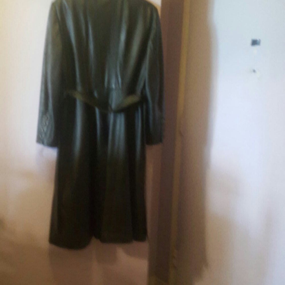 Pure leather full length coat